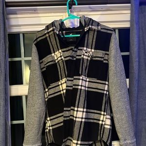Hooded Hollister flannel.